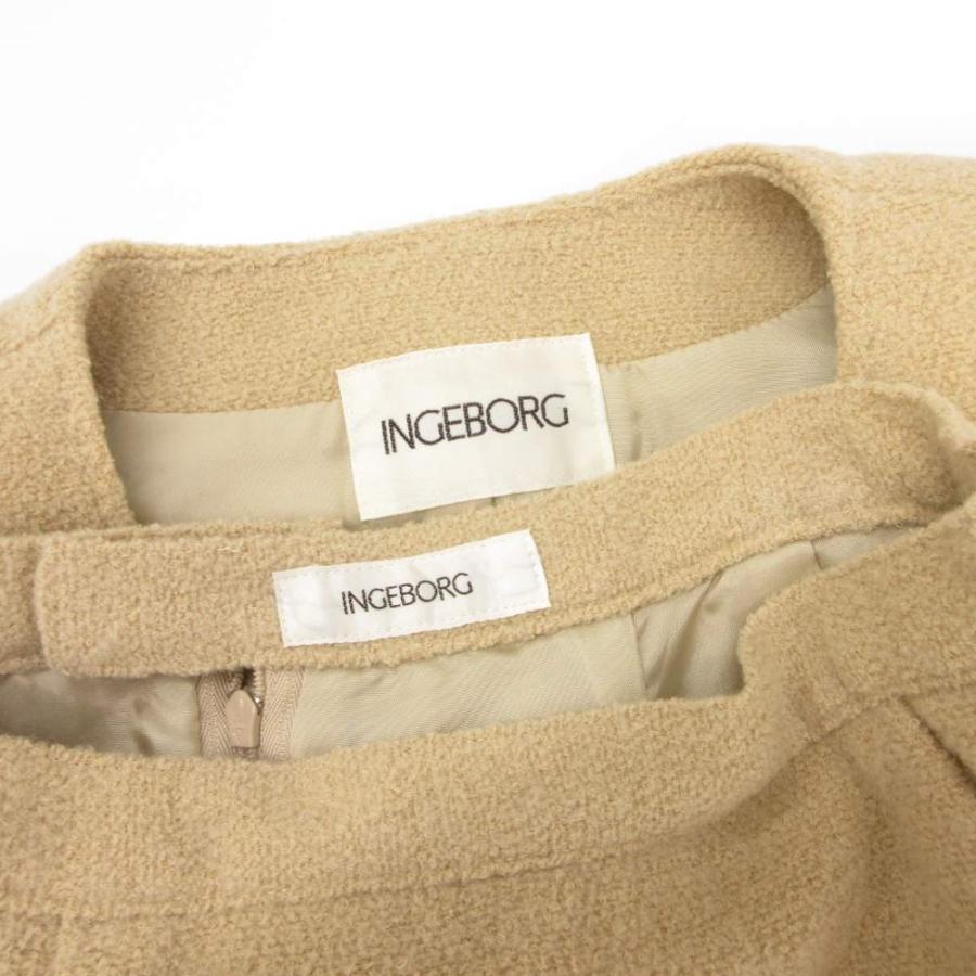 インゲボルグ INGEBORG セットアップ ノーカラージャケット スカート 