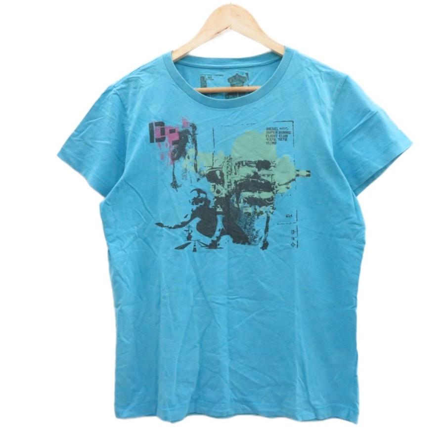 メンズ 【新品】DIESEL ディーゼル／ギャバジンプリントTシャツ