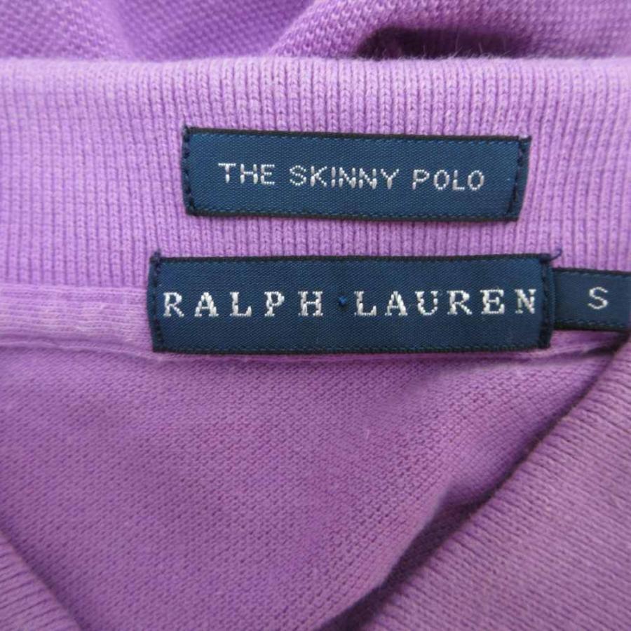 ポロラルフローレン ポロシャツ ビッグポニー 紫 パープル 白 エンブレム L POLO RALPH LAUREN - ラルフローレン ビッグポニー ビーズ ポロシャツ