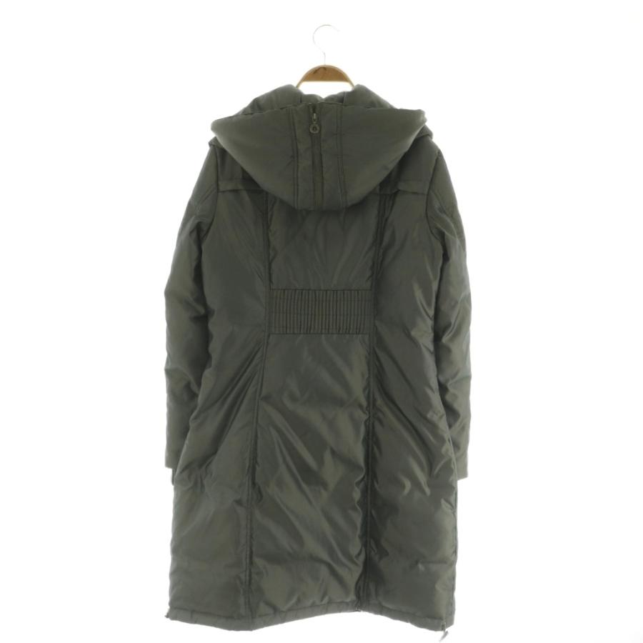 ダナキャランニューヨーク DKNY ダウンコート ロング フード S グレー 