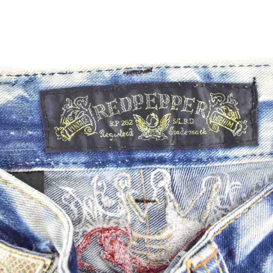 レッドペッパー Red Pepper デニムパンツ ジーンズ ダメージ加工 24 青 