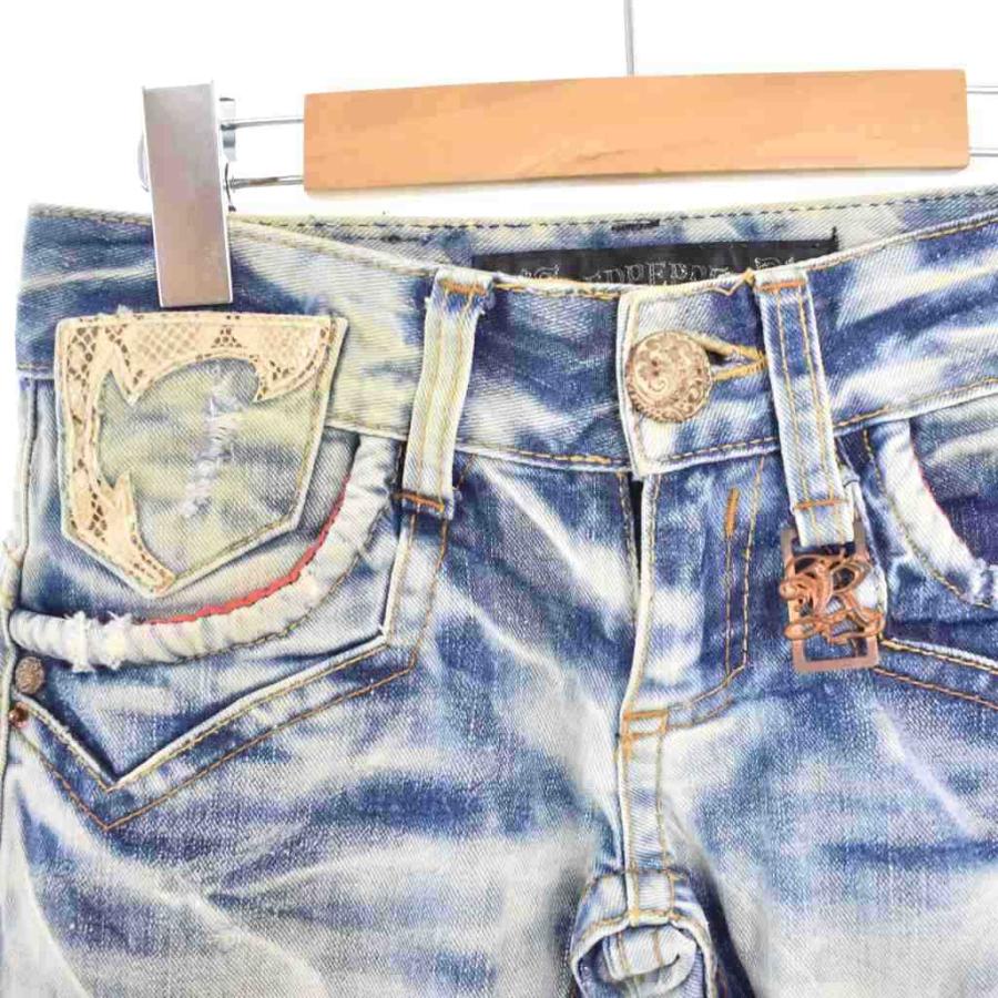 レッドペッパー Red Pepper デニムパンツ ジーンズ ダメージ加工 24 青 