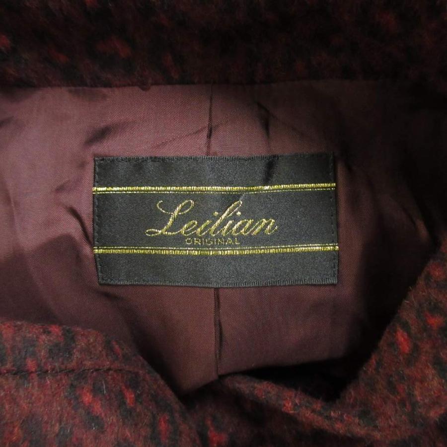 レリアン Leilian ハーフコート アウター ウール アンゴラ混 スタンド