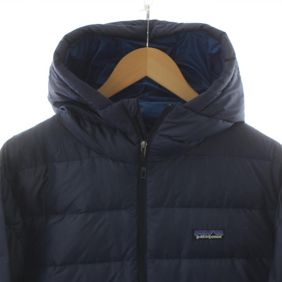 パタゴニア Patagonia ダウンジャケット フード アウター M 青 ブルー 