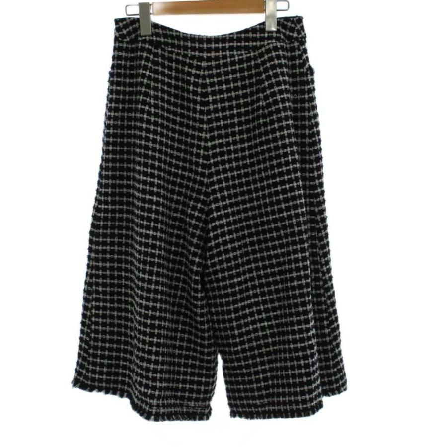 M’S GRACY 【新品未使用】ブラック ガウチョパンツ 40 エムズグレイシー M'S GRACY ワイドパンツ ガウチョ 38 黒 ブラック 白