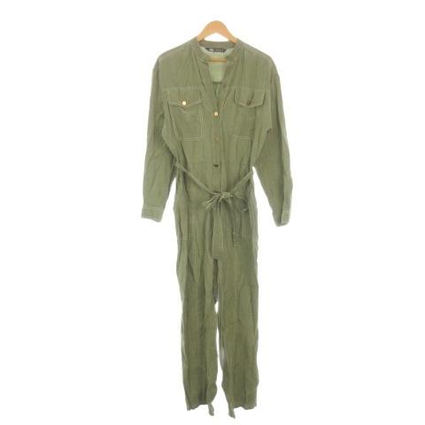 ZARA（ザラ） オールインワン ジャンプスーツ パンツ リボン M 緑