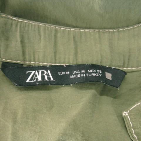 ZARA（ザラ） オールインワン ジャンプスーツ パンツ リボン M 緑