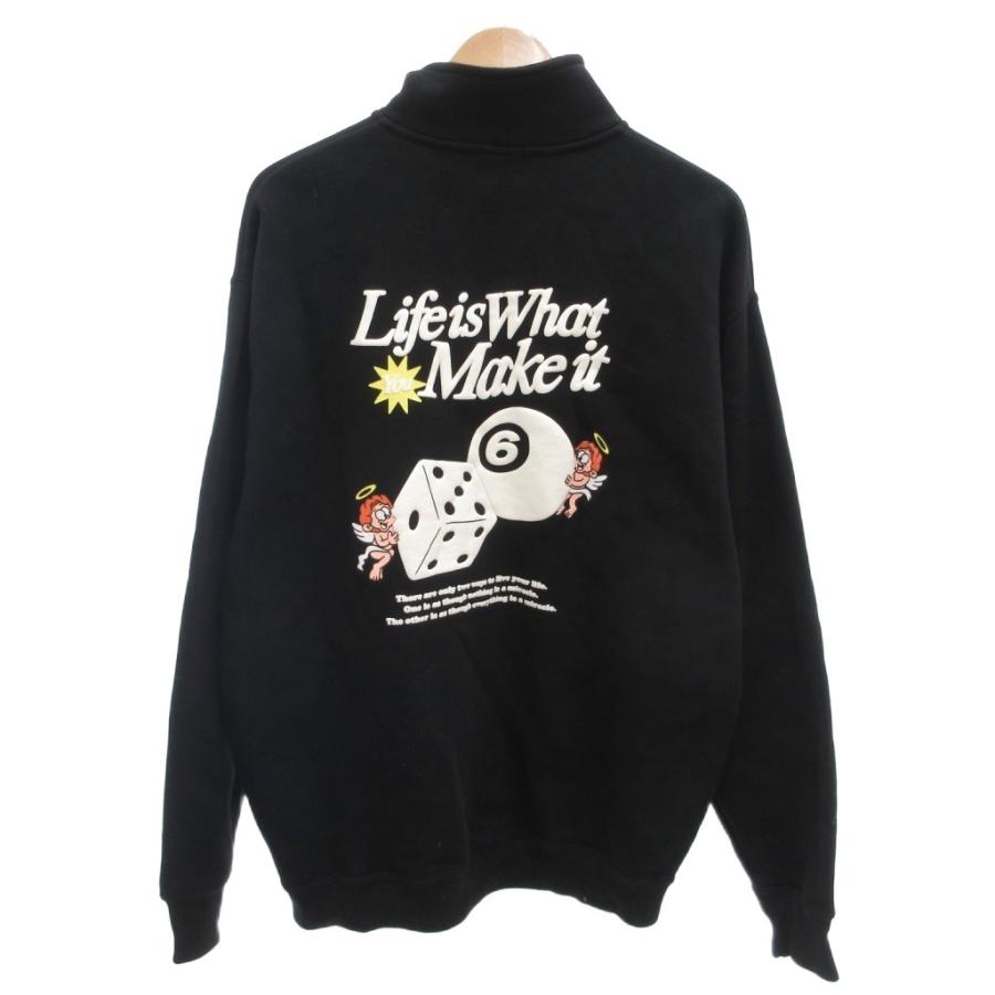 ザッツライフ THAT'S LIFE トレーナー スウェット XL ハーフジップ 黒