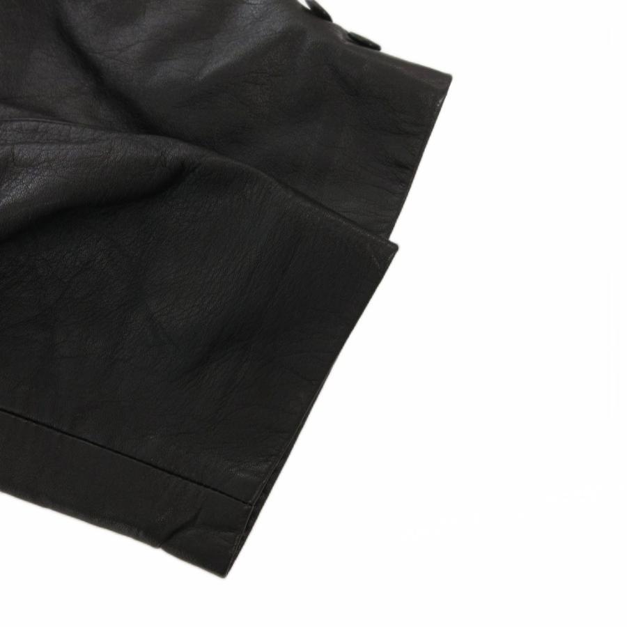 ノーブランド 美品 レザージャケット 黒 ブラック ノッチドラペル 