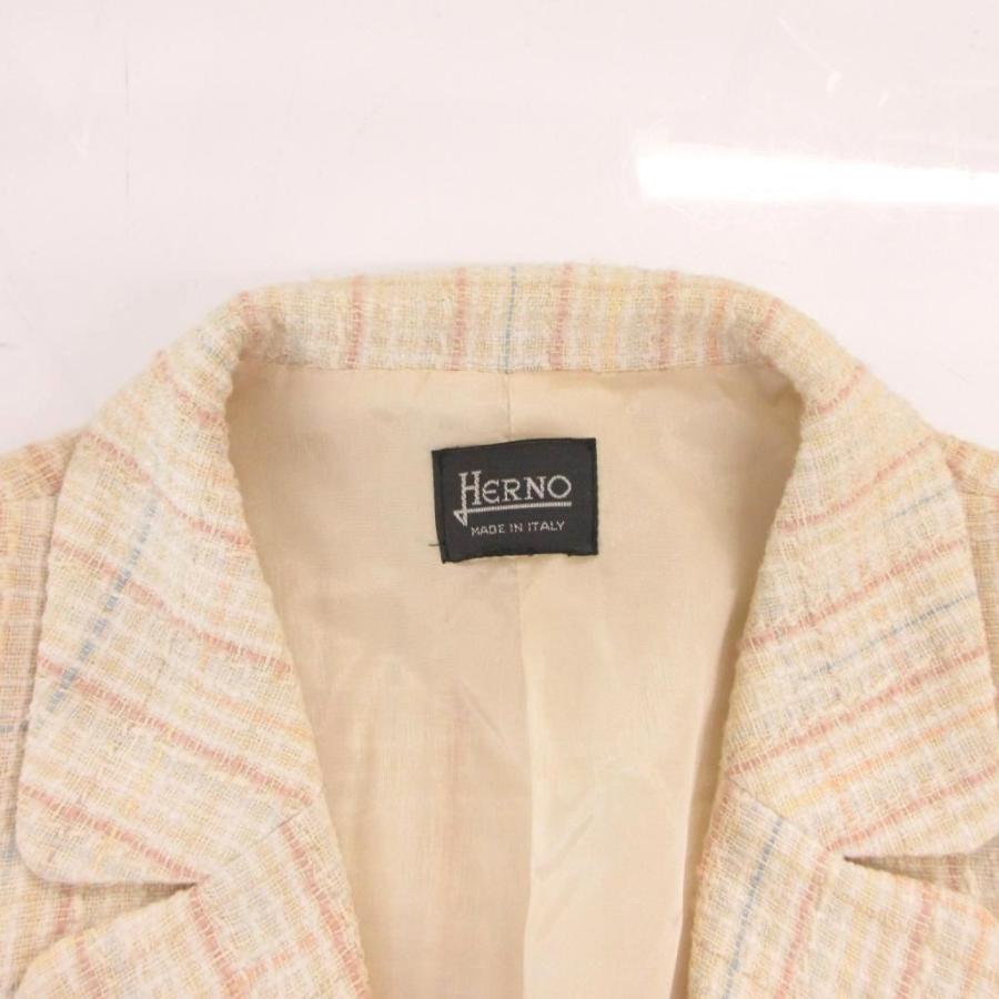 ヘルノ HERNO テーラードジャケット ブレザー シングル リネン混 