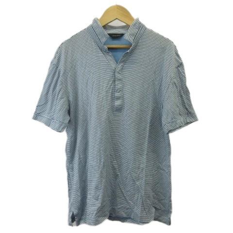 ジョセフオム JOSEPH HOMME ポロシャツ 48 青 ブルー ボーダー柄