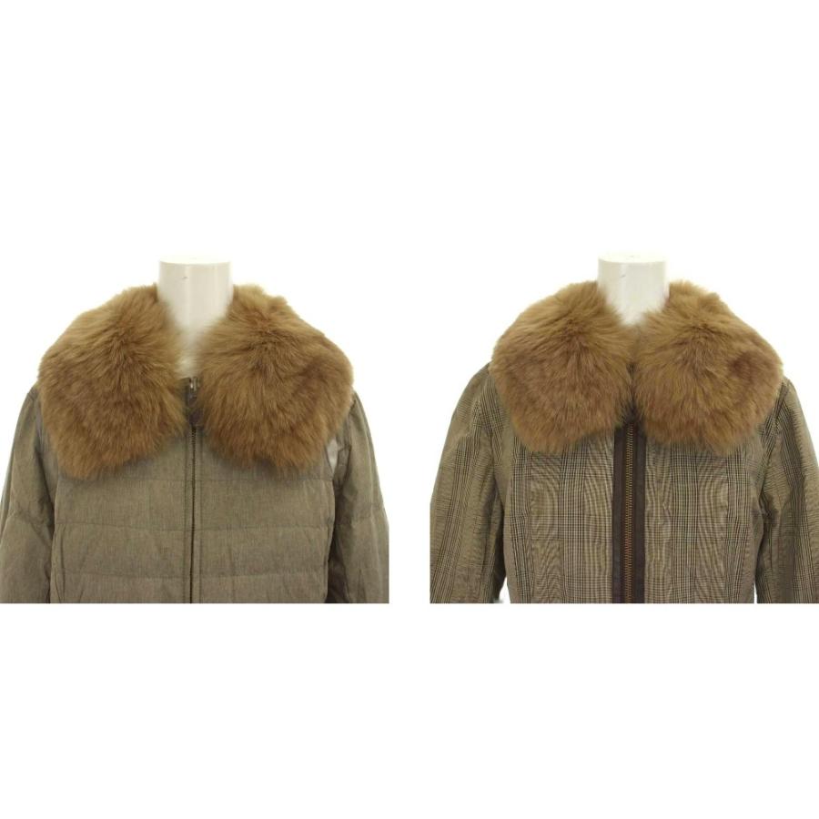 トラサルディ TRUSSARDI ダウンコート リバーシブル 40 ベージュ 茶 