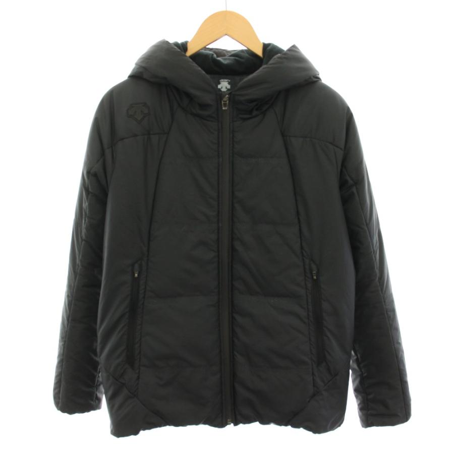 デサント DESCENTE ダウンジャケット アウター フード M 黒 ブラック 