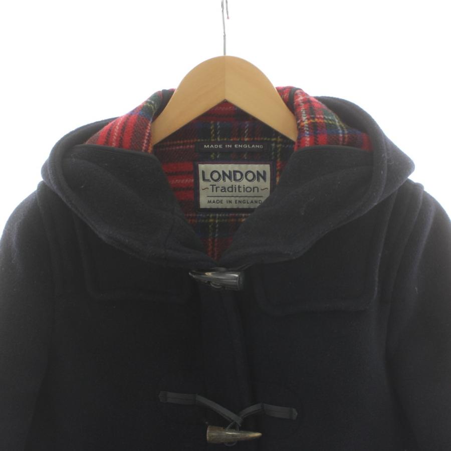 ロンドントラディション LONDON TRADITION ダッフルコート ミドル丈 チェック柄 アウター 紺 ネイビー /AN50 ■ECD002 レディース_4