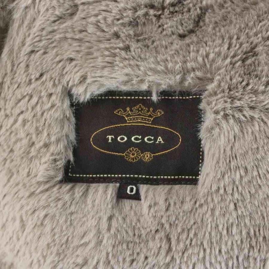 トッカ TOCCA フーディフェイクムートンコート 0 ベージュ フード付き 