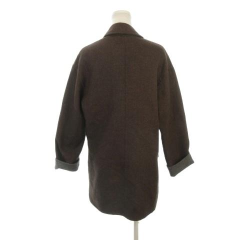 ジェニー GENNY ジャケット トッパー ウール カシミヤ混 40 茶 