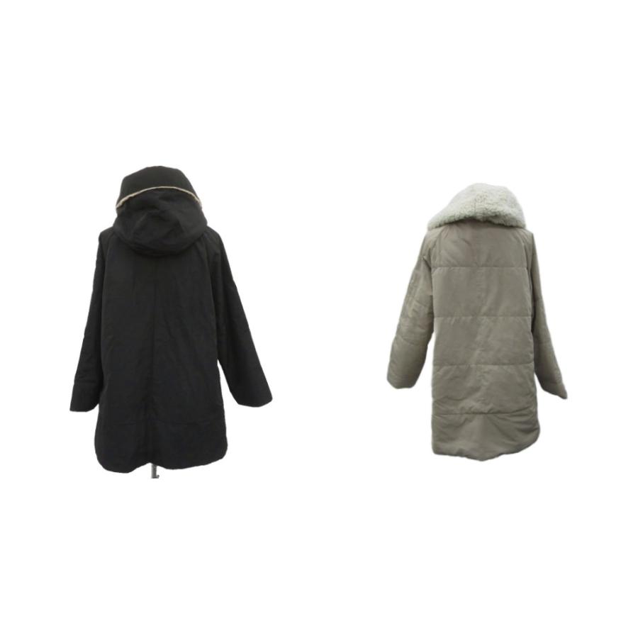 ドゥクラッセ DoCLASSE 中綿コート ロング丈 リバーシブル XL ベージュ 