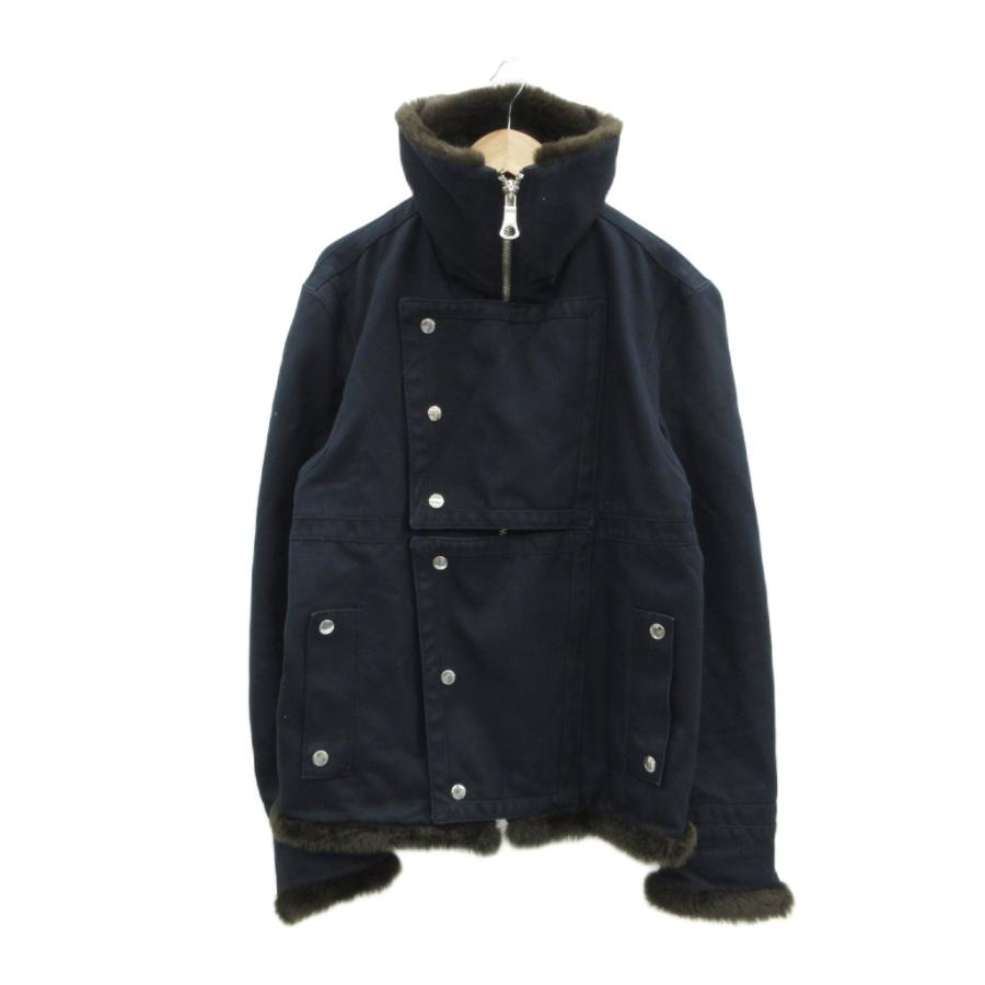 ザラマン ZARA MAN ジャケット 上着 ミドル丈 38 紺 ネイビー フェイク 