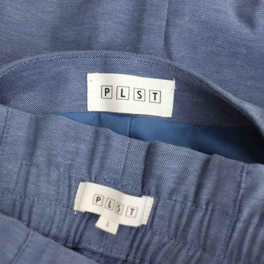 プラステ PLST リネン ストレッチ ノーカラージャケット 背抜き パンツ