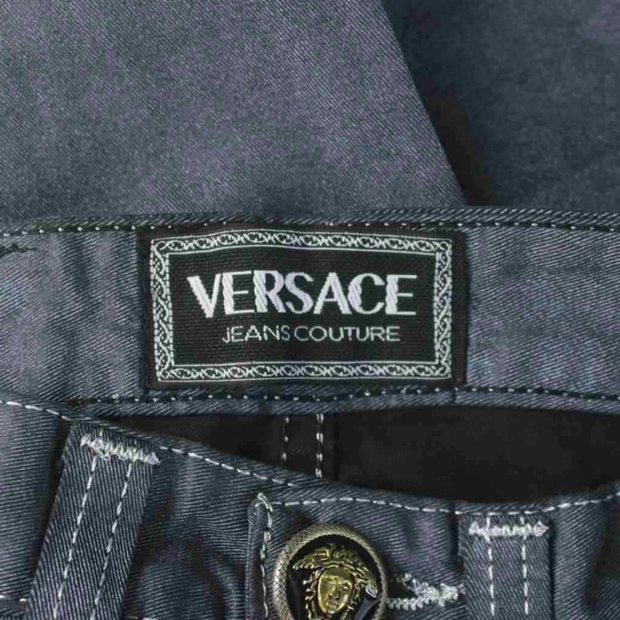 VERSACE JEANS COUTURE コーティングフレアデニムパンツ フレア 