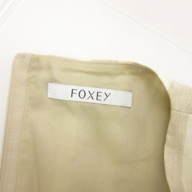 FOXEY（フォクシー） ノースリーブ ワンピース リネン ストライプ