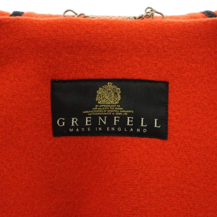 グレンフェル GRENFELL ダッフルコート ウール 38 オレンジ フード付き