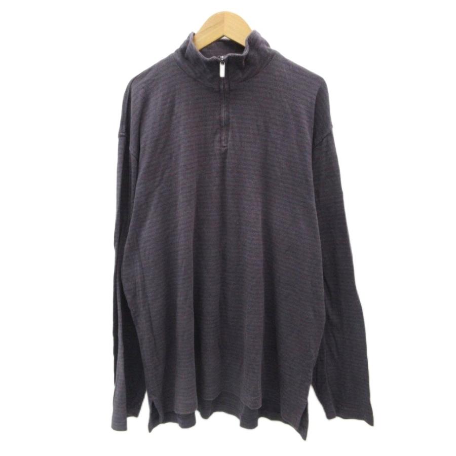 ゼニア スポーツ Zegna Sport カットソー 紫 パープル ハーフジップ 