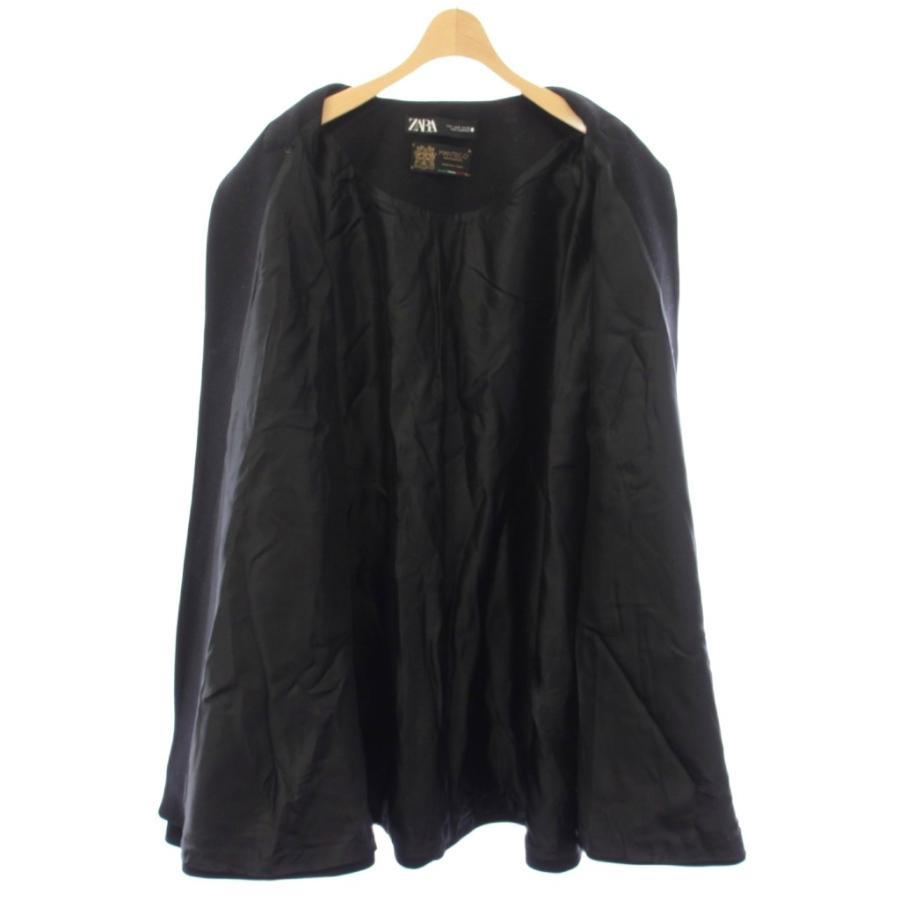 ZARA ブラック ケープコート Manteco ZARA（ザラ） ZARA MANTECO ケープコート アウター S 黒 ブラック 4043