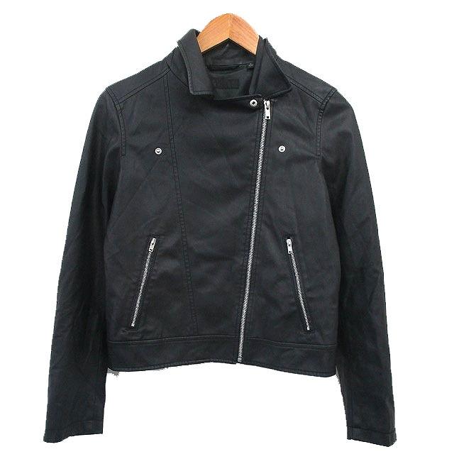 ユニクロ（UNIQLO） フェイクレザー ジャケット ライダース シンプル M 