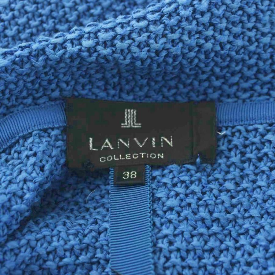 ランバン LANVIN カーディガン 38 青 ブルー ラペルカラー 長袖 透かし編み 2642940 /GG GY59 レディース ...