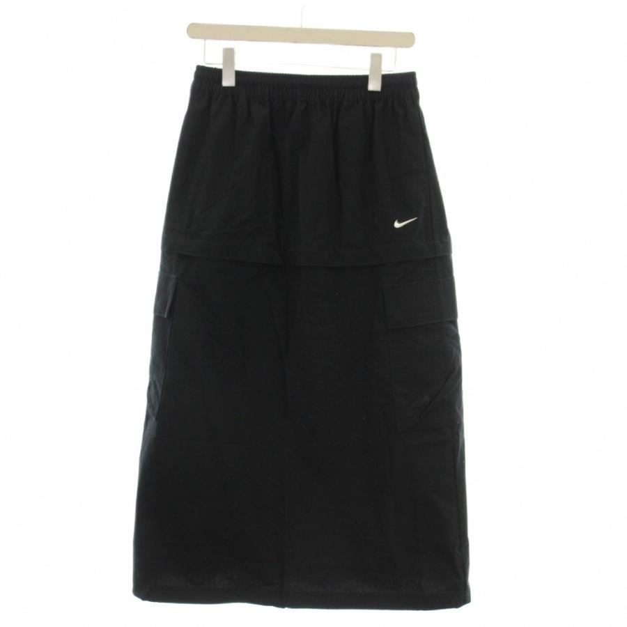 NIKE（ナイキ） 未使用品 スカート S 黒 ブラック ゴムウエスト カーゴポケット ミディ丈 /LP GY59 レディース : ブランド ...