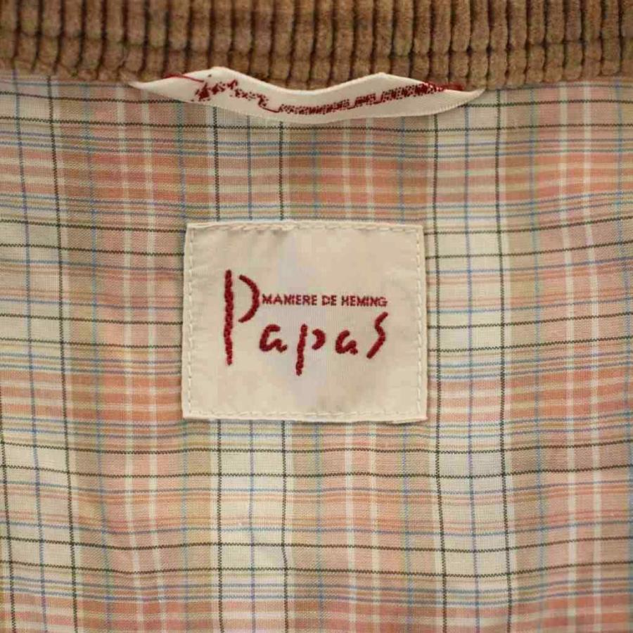 パパス Papas ジャケット 上着 L ベージュ 長袖 コーデュロイ襟 /LP