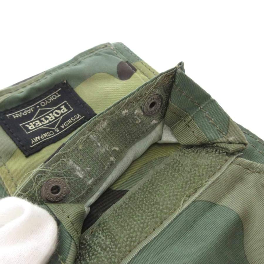 PORTER ポーター 二つ折り財布 グリーン カーキ 迷彩柄 スナップボタン