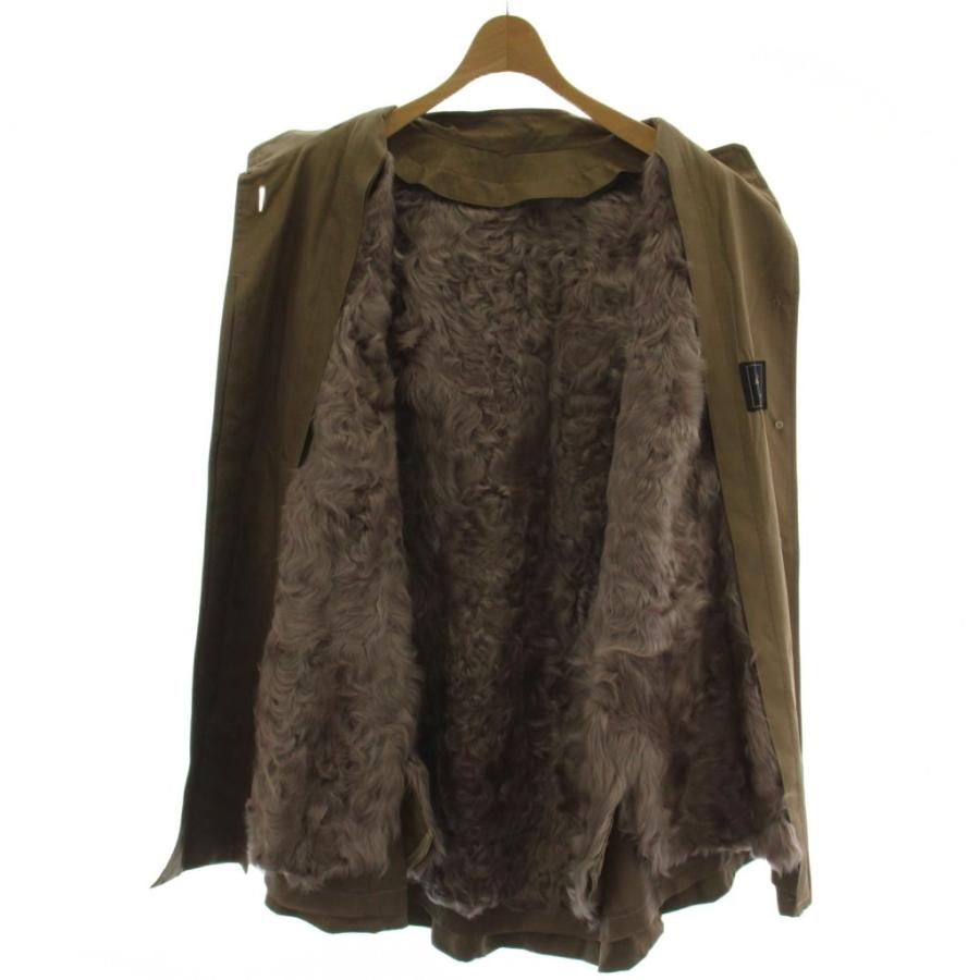 カネボウシルク Kanebo Silk ロングコート M ベージュ 長袖 ファー 