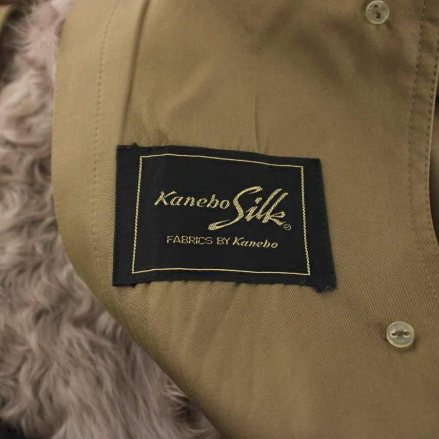 カネボウシルク Kanebo Silk ロングコート M ベージュ 長袖 ファー 
