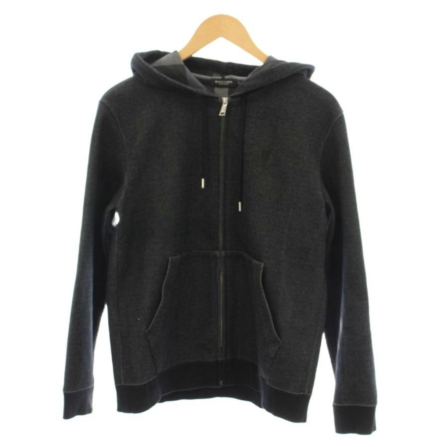 ブラックレーベル BLACK LABEL パーカー 上着 M グレー フード ジップ