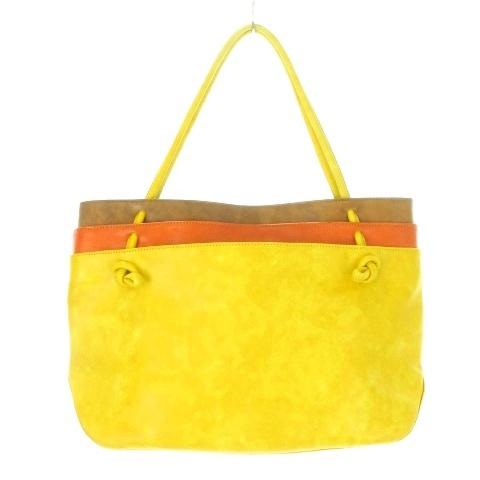 新品 kitamura イエロー ×アイボリー トートバッグ Kitamura（キタムラ） トートバッグ ハンドバッグ レザー 革