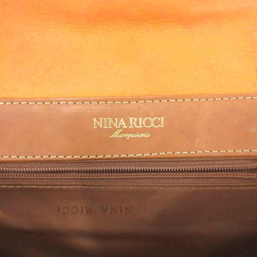 ニナリッチ NINA RICCI リュックサック バッグ 茶 ブラウン ロゴ柄