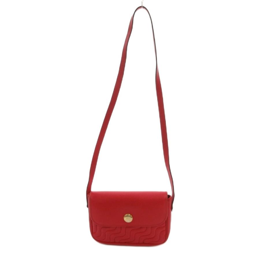 ニナリッチ NINA RICCI ショルダーバッグ レザー 赤 レッド エンボス 