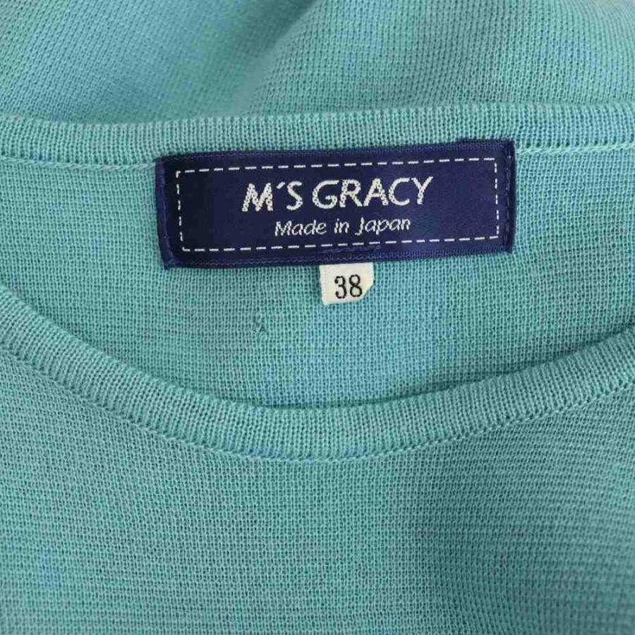 エムズグレイシー M'S GRACY ニット ワンピース ひざ丈 38 ライト