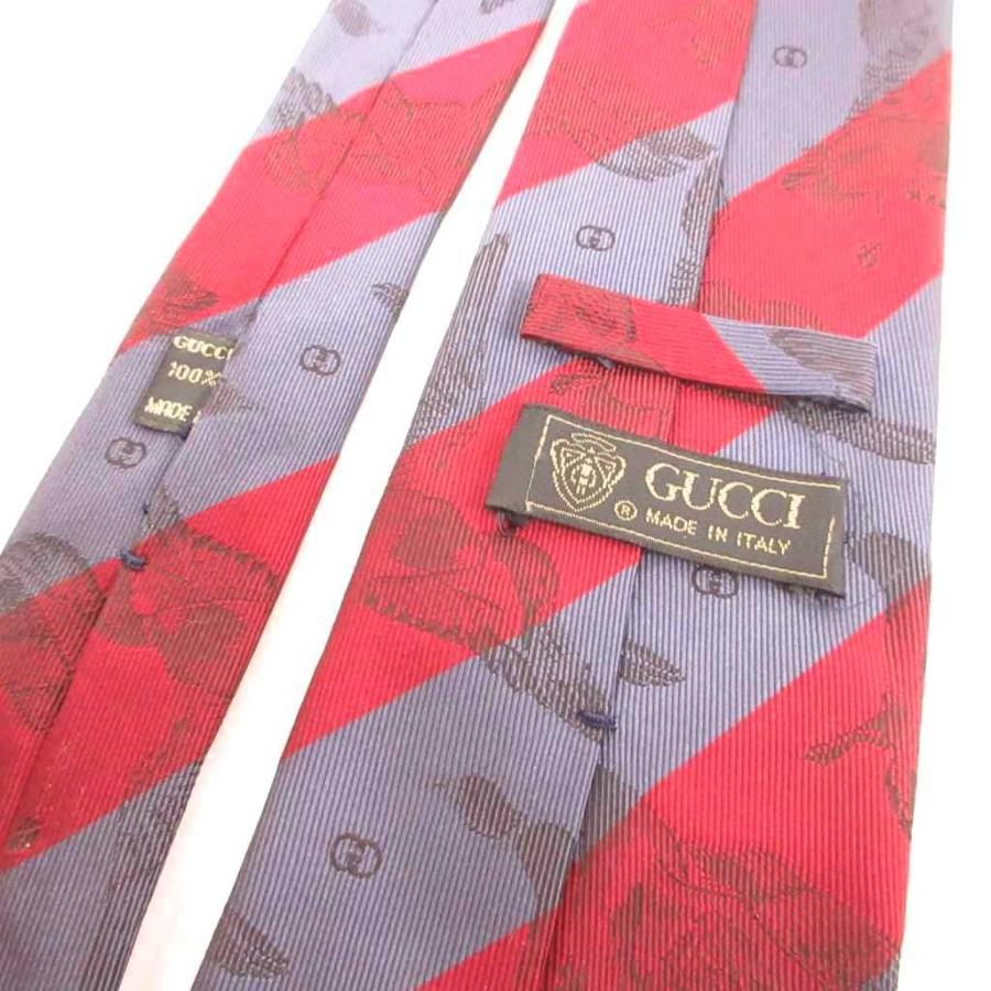 GUCCI（グッチ） ネクタイ レギュラータイ 絹 シルク 紺 ネイビー