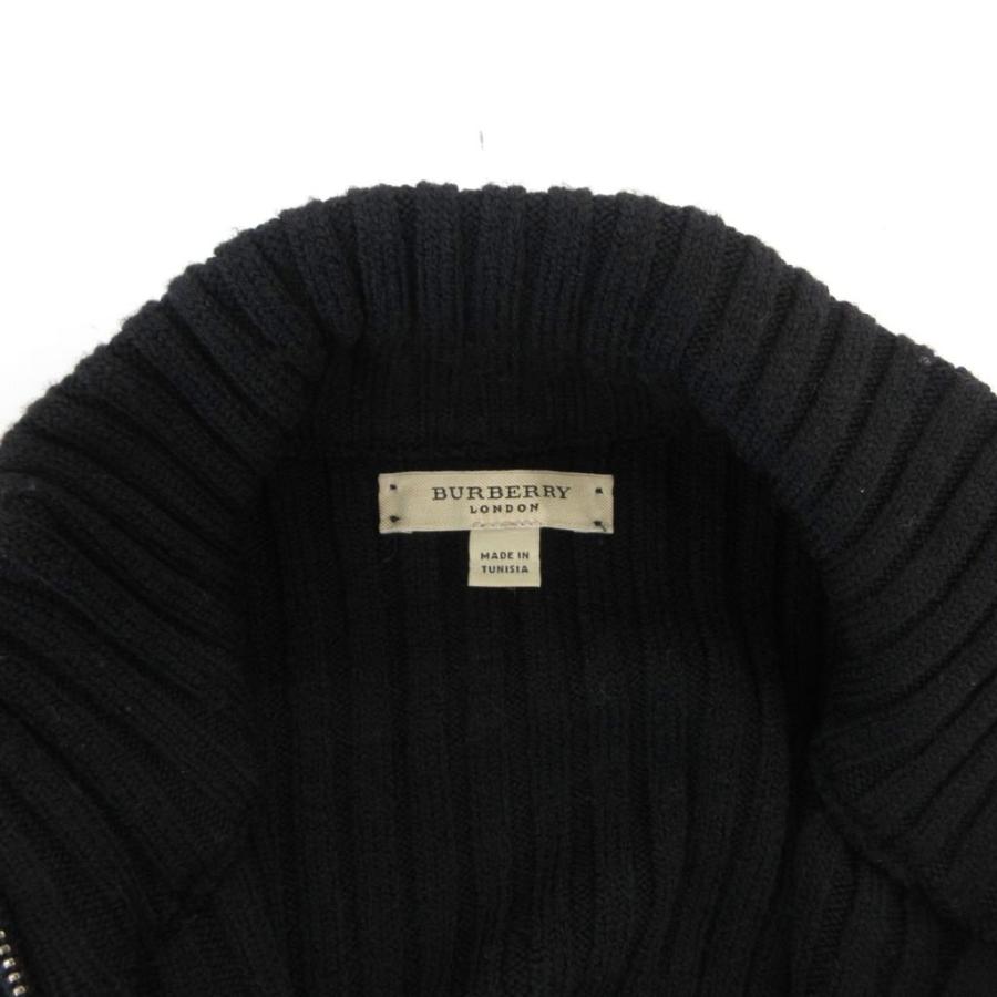 BURBERRYLONDON　 ダークグレー ジップアップニット　大きいサイズ BURBERRY LONDON バーバリー ジップアップ ドライバーズニット 【公式