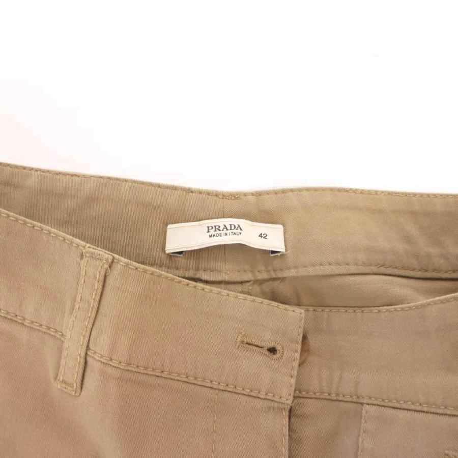 プラダ PRADA チノパン パンツ ストレート コットン 42 茶 ブラウン /FF ■GY62_4