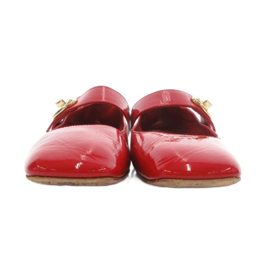 ヴァレンティノ ガラヴァーニ VALENTINO GARAVANI メリージェーン フラットシューズ パテントレザー 37.5 赤 レッド /UO ■GY62_1