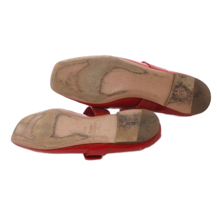 ヴァレンティノ ガラヴァーニ VALENTINO GARAVANI メリージェーン フラットシューズ パテントレザー 37.5 赤 レッド /UO ■GY62_4