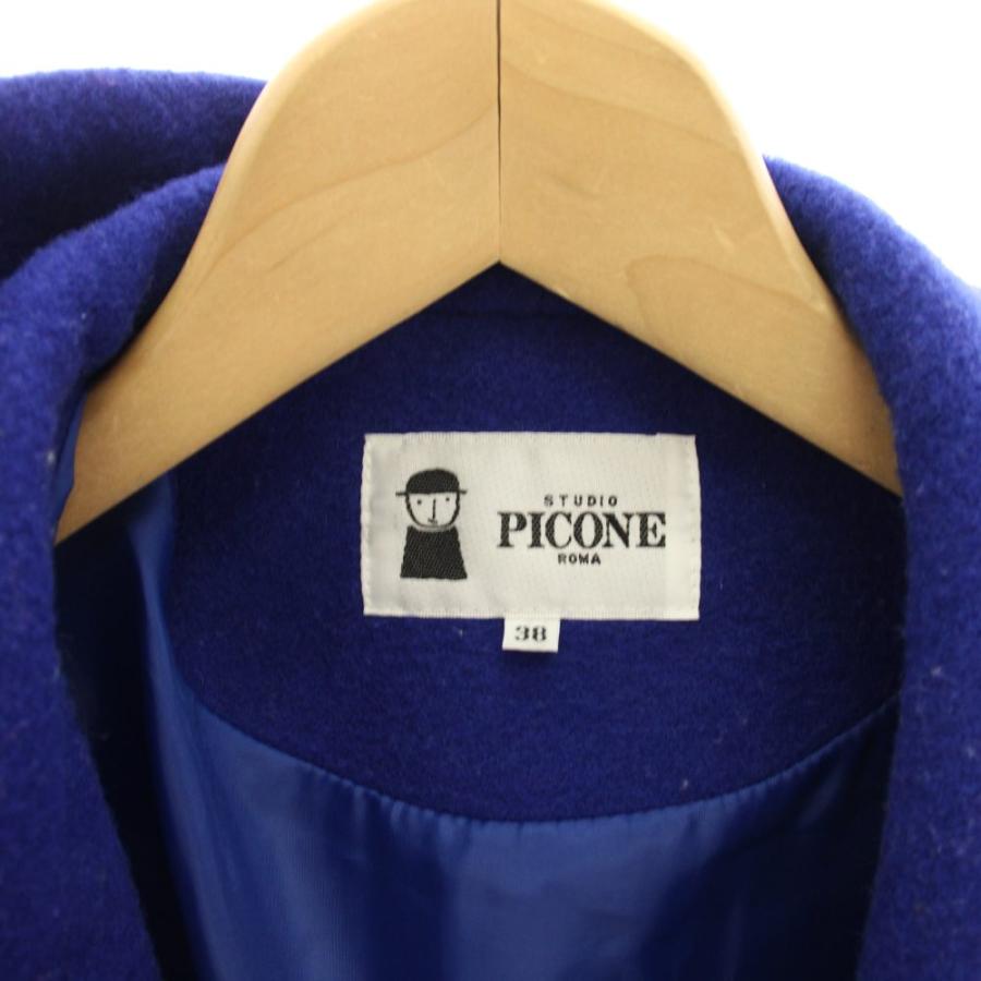 ピッコーネ PICONE コート ウール ロング フード 38 青 ブルー P513159 