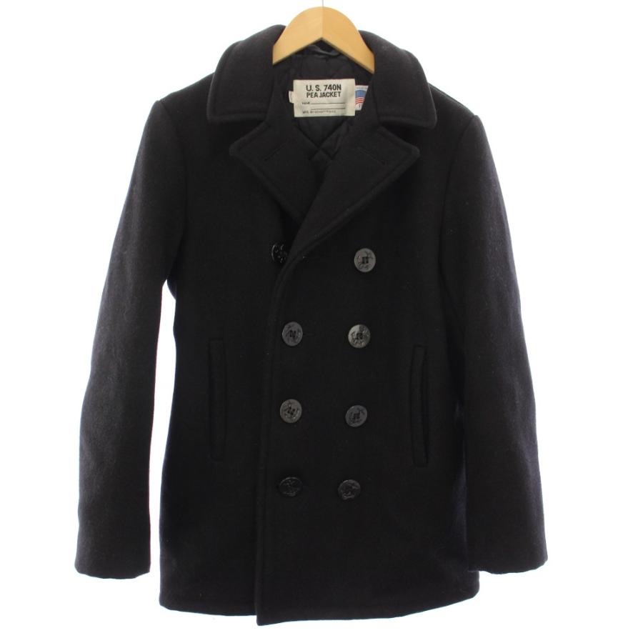N*o様 ヴィンテージ　schott ＰコートU.S. 740N 42 黒 ショット SCHOTT U.S. 740N PEA JACKET ピーコート Pコート アウター