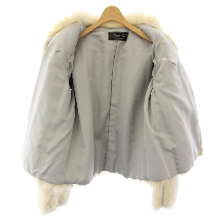 ベネタファーズ Beneta Furs フォックスファーコート アウター ショート丈 38 白 アイボリー /TK ■ECD003 レディース_3