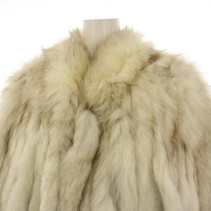 ベネタファーズ Beneta Furs フォックスファーコート アウター ショート丈 38 白 アイボリー /TK ■ECD003 レディース_4