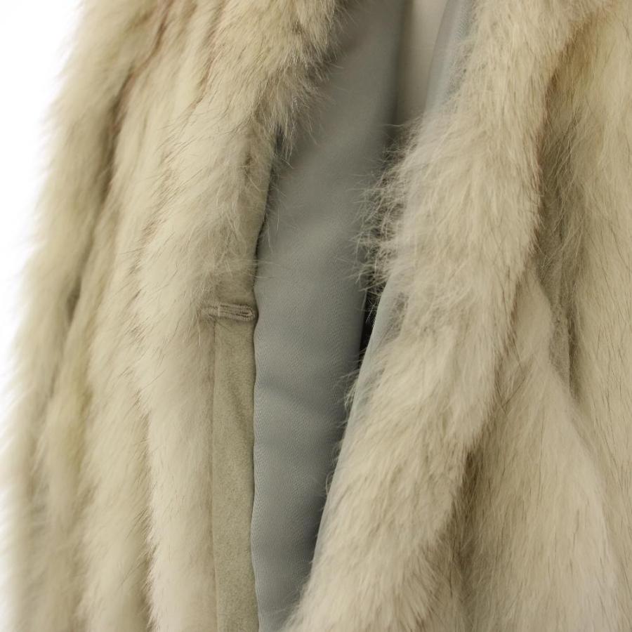 ベネタファーズ Beneta Furs フォックスファーコート アウター ショート丈 38 白 アイボリー /TK ■ECD003 レディース_5